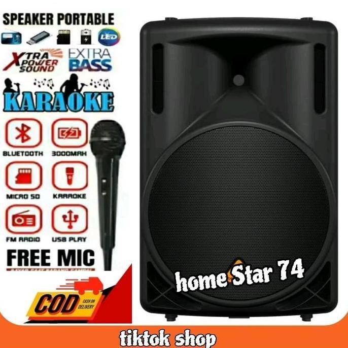 Terlaris Cod Speaker Bluetooth Karaoke Polytron Free Mic Karaoke Mp3 Salon Bluetooth Extrabbass Spea