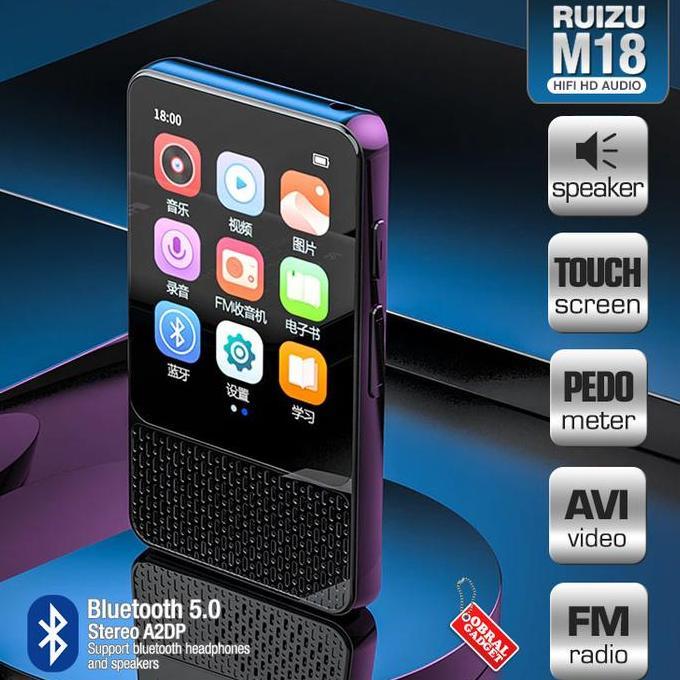 Ruizu M18 MP3 MP4 Audio Player Bluetooth HQ SQ FLAC FM Radio Portable