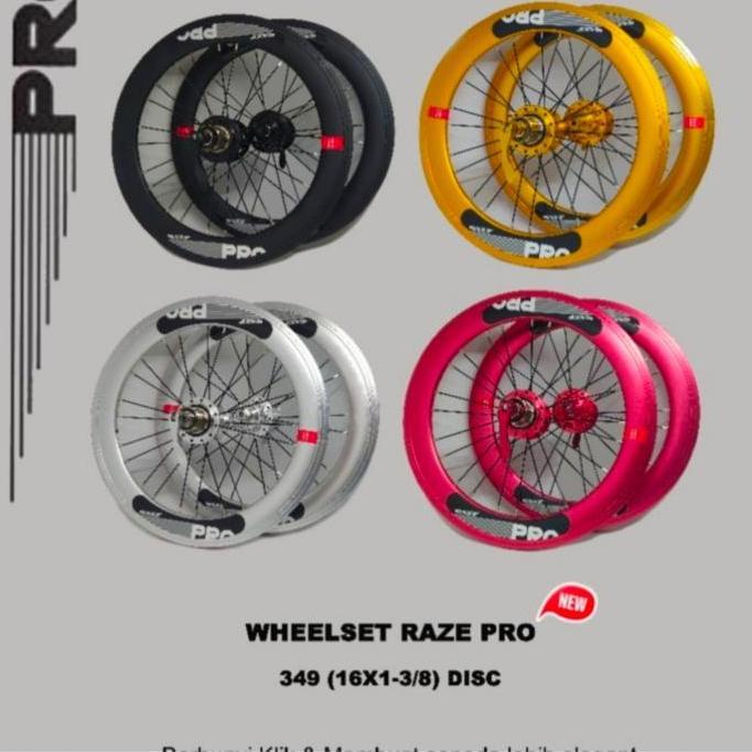 Wheelset 16 349 20 406 RAZE PRO Alloy Disc Brake Old 100/135 Hub Raze Pro