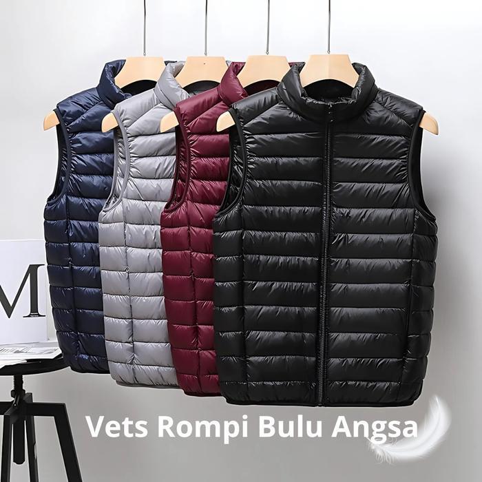 Down Vest Pria Wanita Rompi  Bulu Angsa Asli Outdoor Casual Anti Dingin Super Ringan New Best Qualit