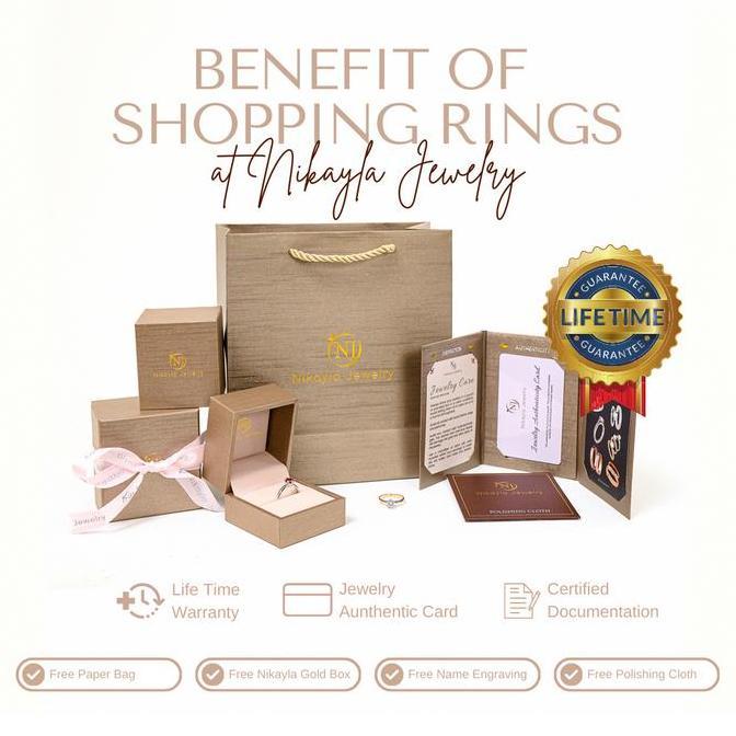 Nikayla Jewelry - Cincin Perak Couple Emas Tunangan Murni