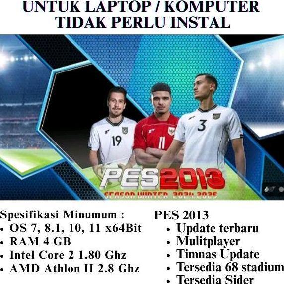 flashdisk game pes 2013 update 2025 bonus game laptop pc komputer tanpa instal
