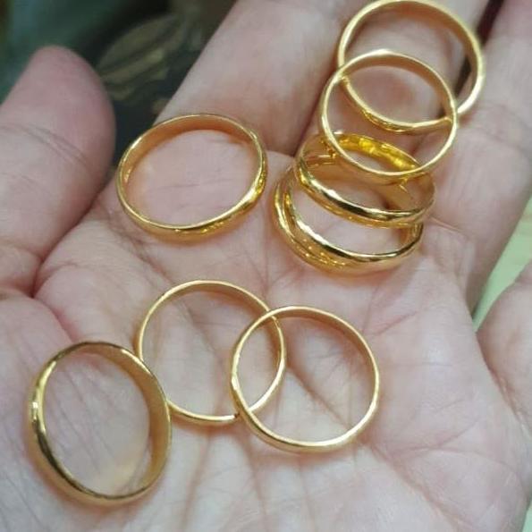 Cincin emas kuning asli 24k / cincin kawin emas asli 24 karat 99% 99