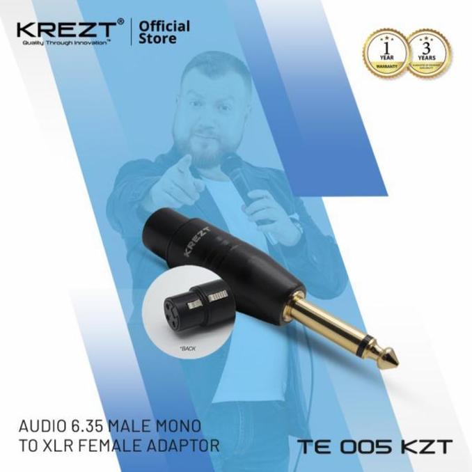 KREZT AUDIO JACK ADAPTER MIC CONVERTER XLR FEMALE TO AKAI MONO 6.5MM