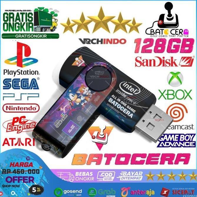 Flashdisk game batocera, Emulator game PC, colok dan main, BISA REQUEST FD, HDD, SSD game, Wii, Swit