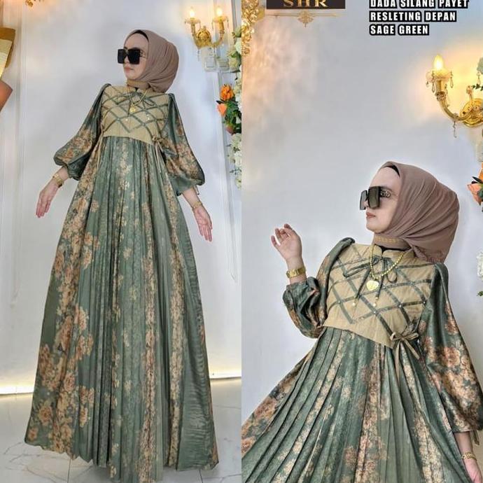 NEW SHR MAXI DRESS JAMET KOTAK MIX KAOS IMPORT ORI SHR