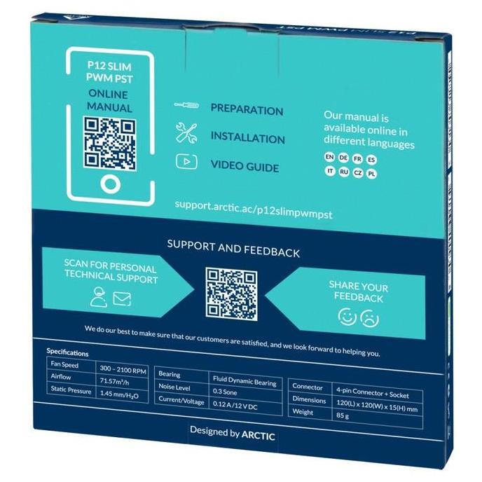 New- ARCTIC P12 SLIM PWM PST 120mm FAN - SINGLE FAN