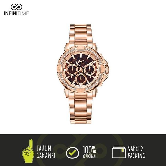 Jam Tangan Alexandre Christie AC 9205 Rosegold Brown Wanita Stainless