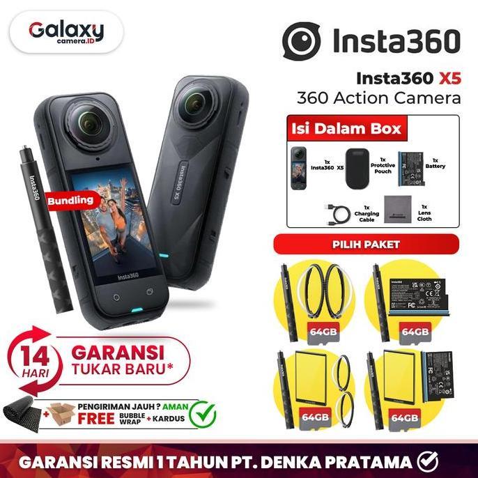 Insta360 X5 8K Action Camera 360 AI Insta 360 X 5 A.I Garansi Resmi