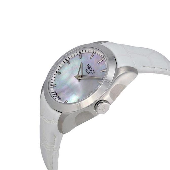 Jam Tangan Wanita TISSOT Couturier T035.246.16.111.00 Mother Of Pearl Dial White Leather Strap