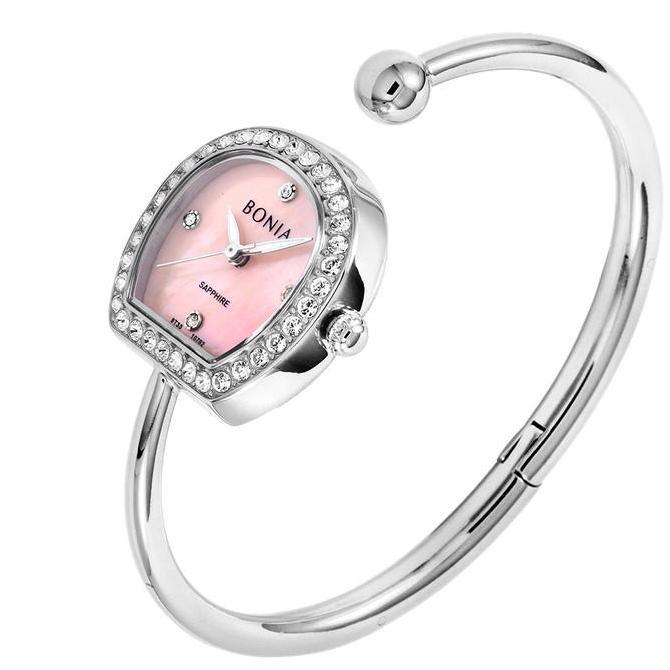 Jam Tangan Wanita Bonia Sonia Pink Dial Stainless Steel B10792-2377S Orinal