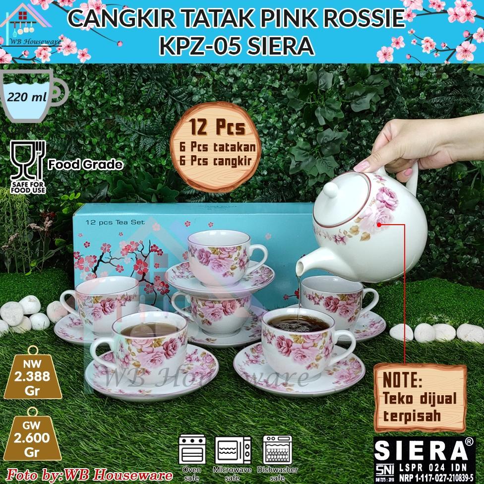 cangkir teh / tea set /  cangkir tatak pink rossie SIERA KPZ-05-CS