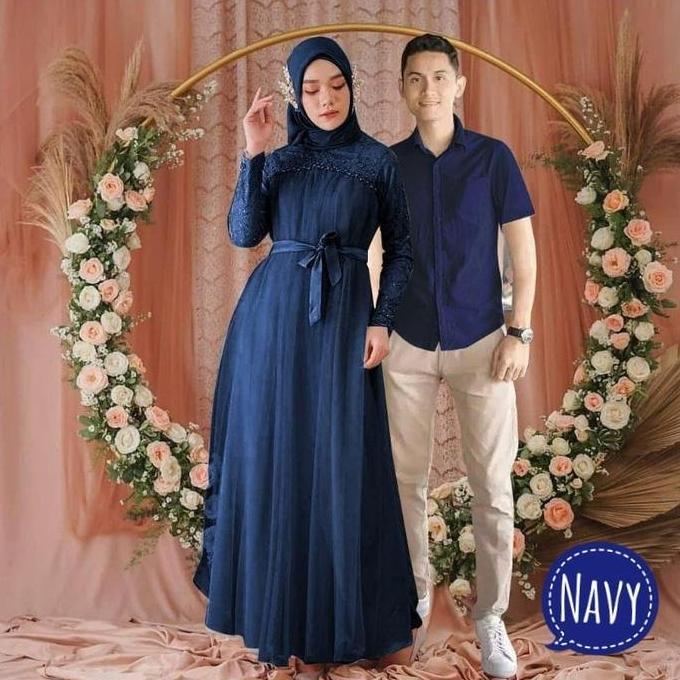 COUPLE SUAMI ISTRI PASANGAN GAMIS MIKAYLA KEMEJA LENGAN PENDEK FIT TO L - XXL Katun Muslim Keluarga 