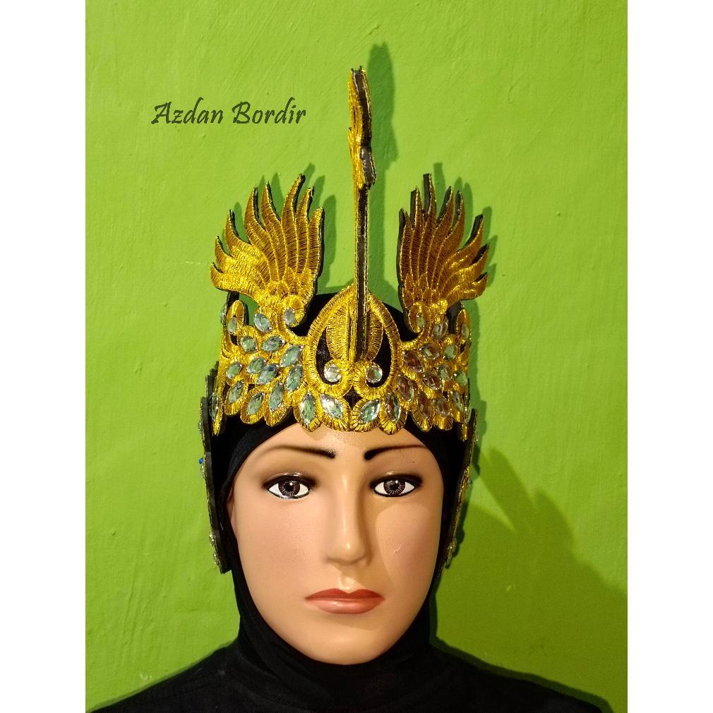 Renda Bordir Siger kepala Merak set Hiasan Kepala Aksesoris Tari