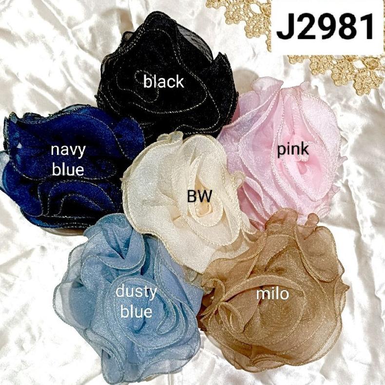 chandrasurya Jepit Cepol Rambut Hijab SALON BUNGA GLITTER BESAR JUMBO Mawar Cantik Jilbab Aksesoris 