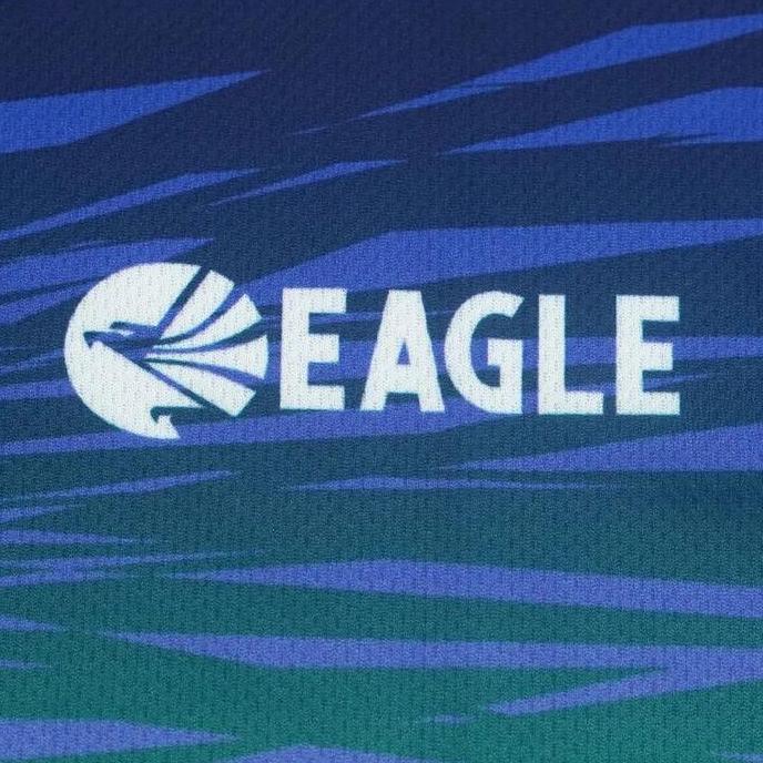 Eagle Lightburst Putih Tosca Biru / Multi Warna Kaos Badminton Bulutangkis Original