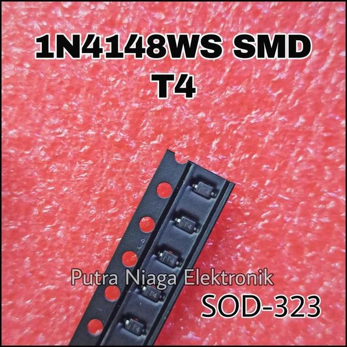 Baru (10) Dioda SMD 1N4148WS T4 SOD323 0805 / IN4148 Fast Switching Diode 1N 4148 SOD-323 marking : 