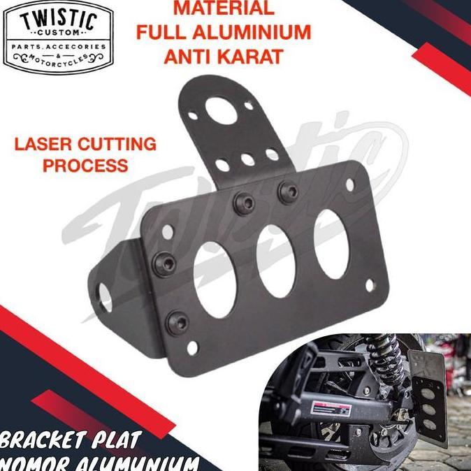 Bracket Breket Dudukan Plat Nopol Nomor Samping Belakang Aluminium Motor W175 Benelli Patagonian Eag