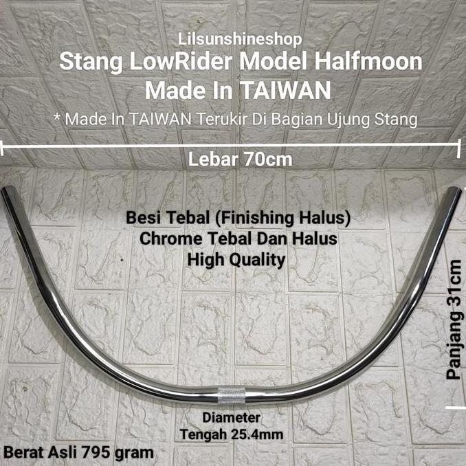 Stang Handlebar Halfmoon Sepeda Lowrider Cruiser Commuter Bike TAIWAN High Quality DIN