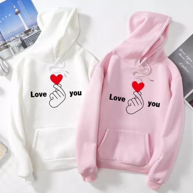 Switer couple pria wanita LOVE YOU SARANGHE hoodie couple pasangan cewe cowo kekinian hoodie couple 