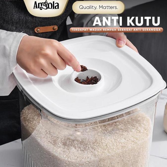 TP Angola Dispenser Beras Transparan 5KG 10KG Tempat Beras E50-E51 Rice Bucket / Tempat Penyimpanan 