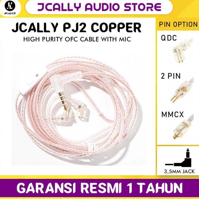 Terpercayamutu- Jcally Pj2 Earphone Upgrade Cable Ofc Kabel Upgrade Headset Iem