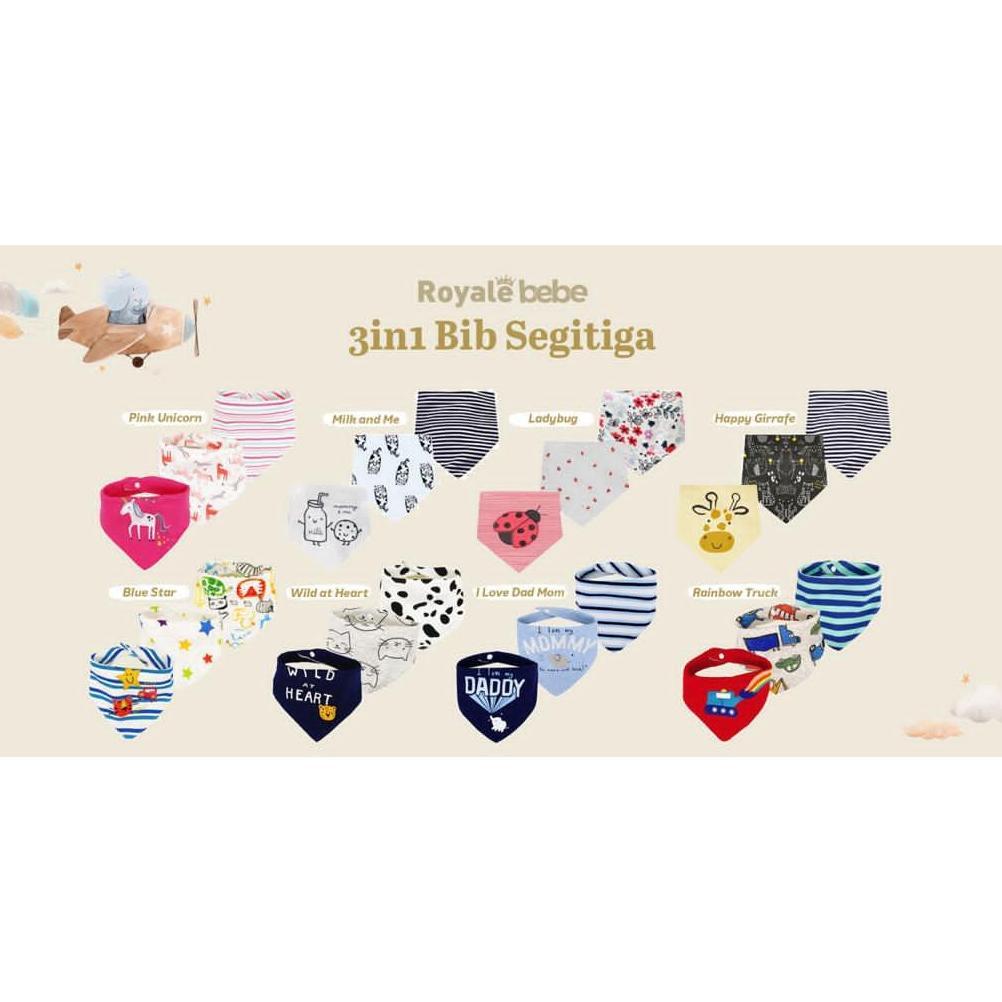 Royale Bebe 3 in 1 Bib segitiga