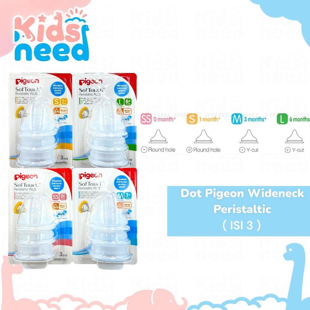 Dot Pigeon Wide Neck/Pigeon Peristaltic Nipple PLUS (Isi 3) Ori Pigeon