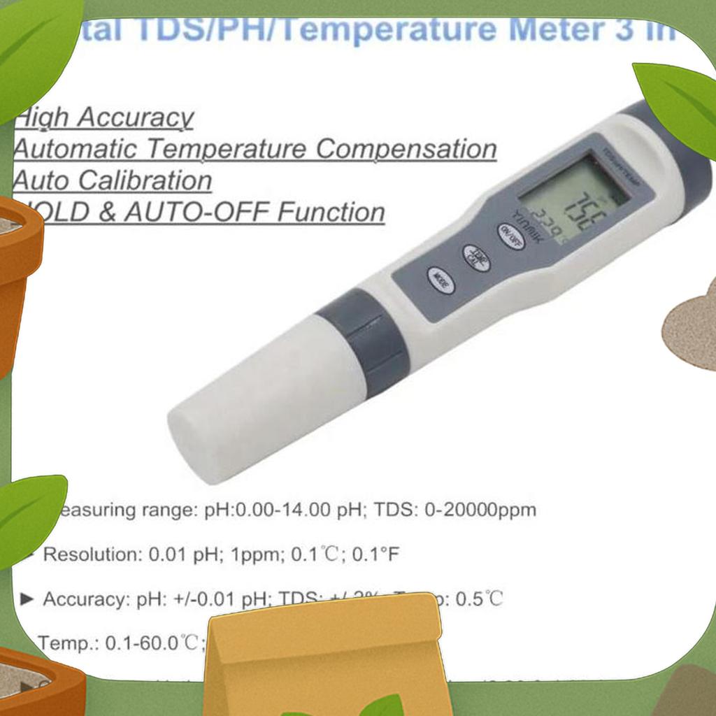 Ez-9901 Ph - Tds - Temp Meter 3In1 Water Quality Tester Without Backlight Ez9901 3 In 1 Temperature 