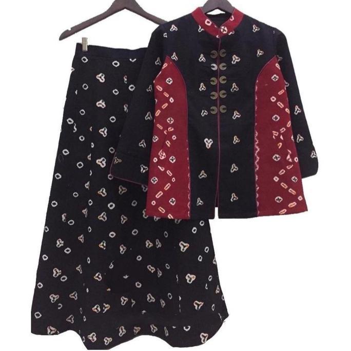 setelan batik rok setelan blus&rok jumputan niaka Katun setelan wanita