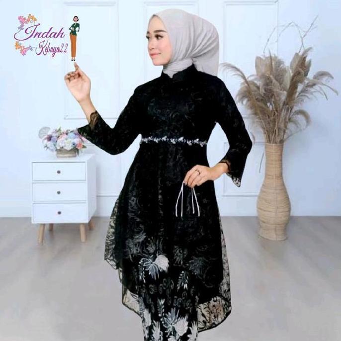Atasan Kebaya Tunik Lesti Brokat Tile Payet Mutiara Modern Elegan Dress Natal Wisuda Lamaran Pesta K