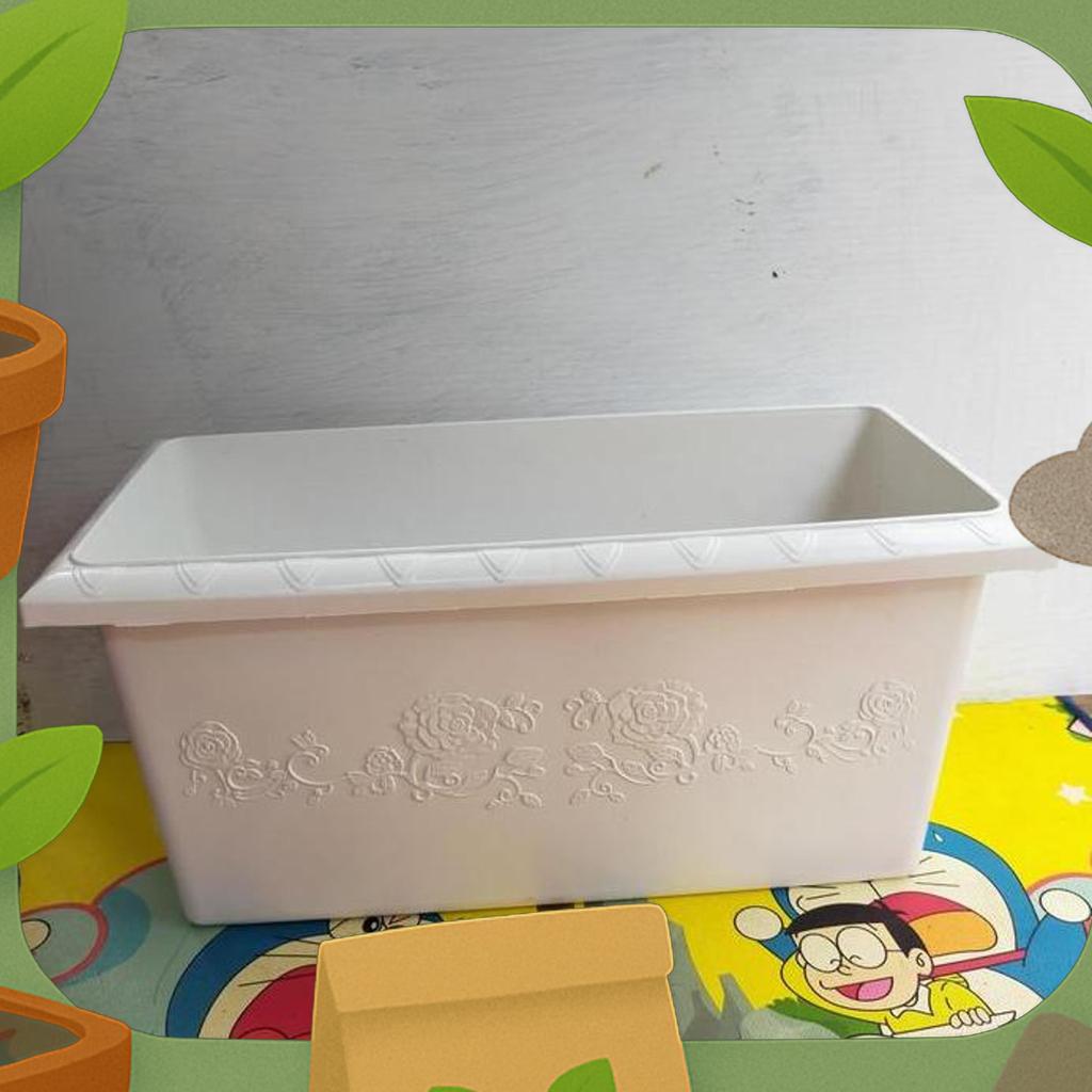 Pot Panjang Plastik / Pot Putih Panjang / Pot Tanaman / Pot Plastik