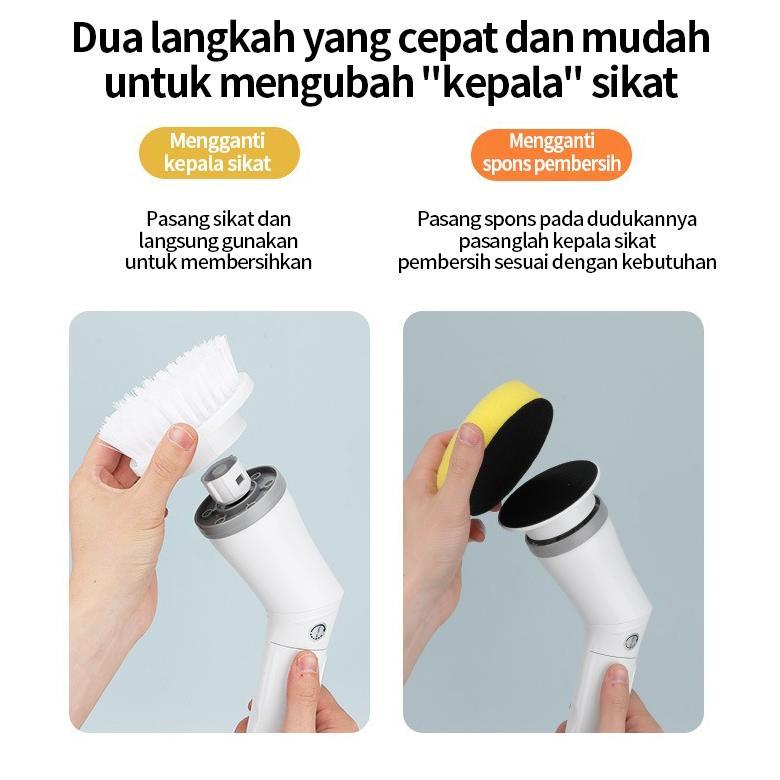 Sikat pembersih elektrik/sikat toilet elektrik/sikat kamar mandi otomatis/sikat lantai berputar/sika