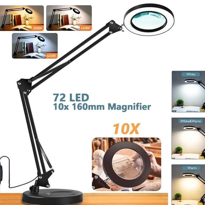 COD SRATE KACA PEMBESAR SERVIS ELEKTRONIK HP + LAMPU UNTUK MEMBACA LAMPU BACA MEJA 10X LED SR-65 ORI