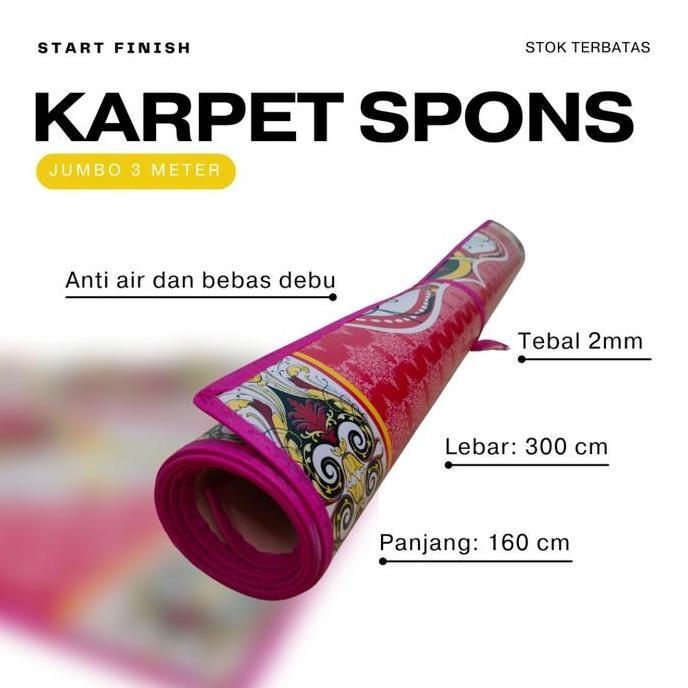 REVALDOTYA - KARPET SPONS SUPER JUMBO 3 METER TEBAL KARPET LANTAI JUMBO