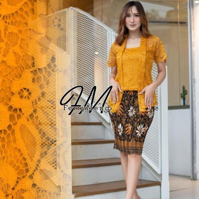 SET KEBAYA BRUKAT LENGAN PENDEK KEBAYA MODERN/KEBAYA PENDEK - dusty, atasan saja