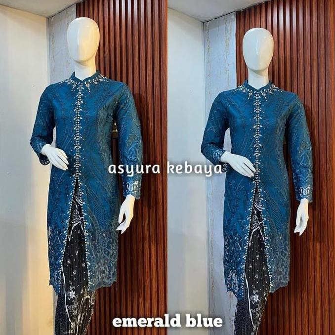 Kebaya Tunik Tille Payet Premium Model Belah Depan Kebaya Payet Kebaya Ibu Hajat Kebaya Mewah Kebaya
