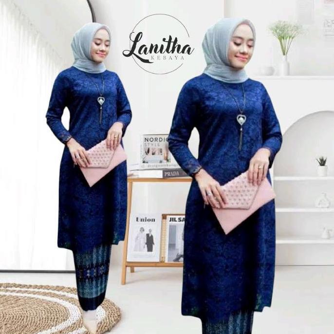 Set Kebaya Brokat Tunik Kebaya Brokat Kebaya Modern Setelan Kebaya Tunik Brokat Kebaya Kondangan Keb