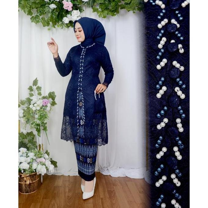 SET TUNIK BROKAT KANCING PAYET//KEBAYA IBU BESAN//KEBAYA PESTA