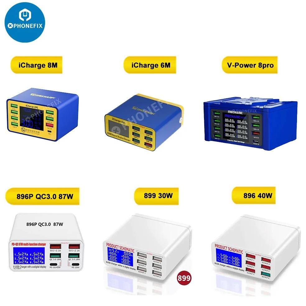 MECHANIC iCharge 6M 8M 8Pro QC3.0 USB 6-port charger fast charge smart digital display multi-port po