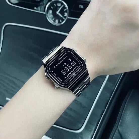 TERBARU BIG PROMO [FREE GIFT] JAM TANGAN PRIA GSHOCK SPORTS WATCHES A168 MEN LED DIGITAL STAINLESS S