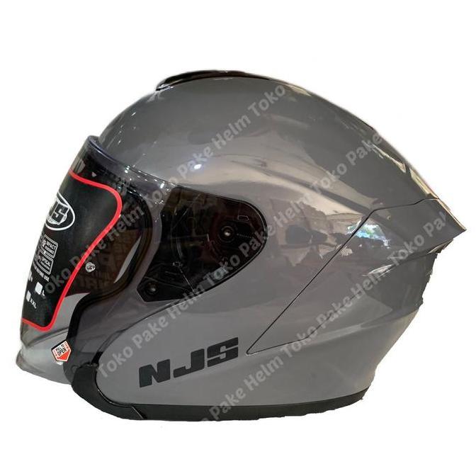 HELM NJS KAIROZ ABU GREY GLOSS HALF FACE KODE 838