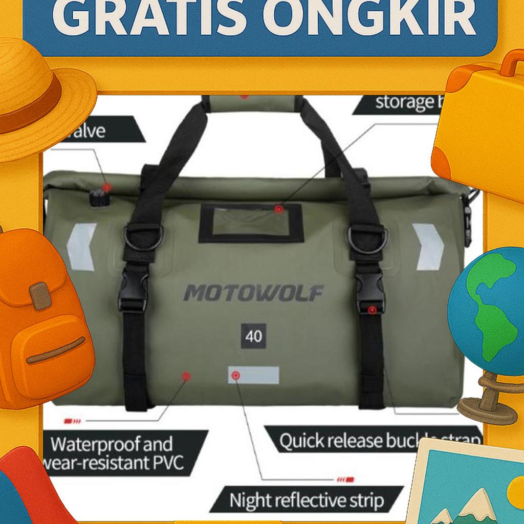 Tas Motor Touring Motowolf Tas Travel Tas Anti Air Waterproof Premium