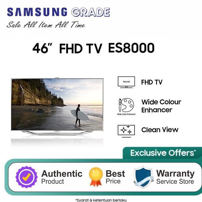Terlaris Samsung 46" Es8000 Series 8 Smart 3D Full Hd Led Tv Non Digital - Ua46Es8000M