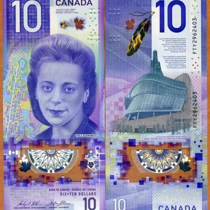 Spesial Canada 10 Dollars 2018 Polymer, Viola Desmond, Prefix. Ffm