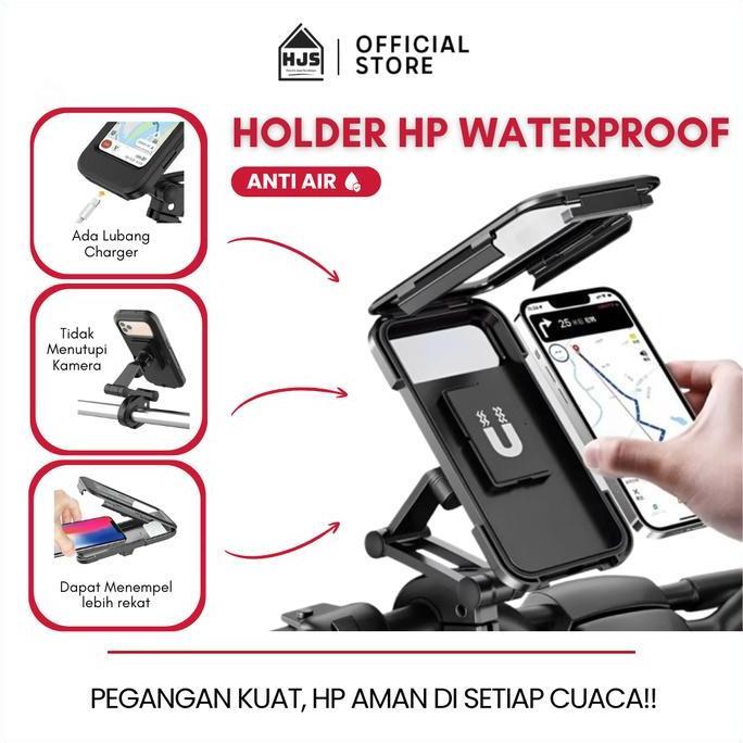 PODIA.STARMAN - HJS MOTOR PHONE HOLDER WATERPROOF - ANTI AIR & KUAT 4-6.5 INCH