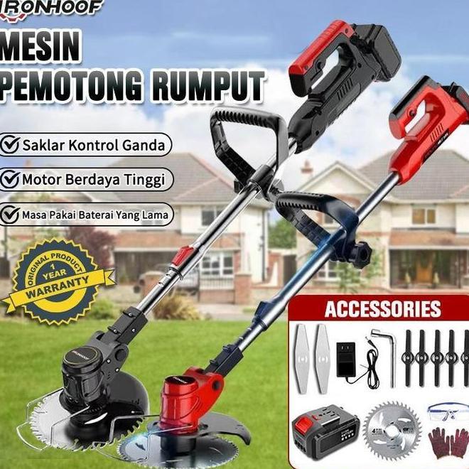 Ironhoof Mesin Potong Rumput 288V588V 650W Motor Beya Tinggi 2 3Mah22Mah Tahan Air Kebisingan Rendah