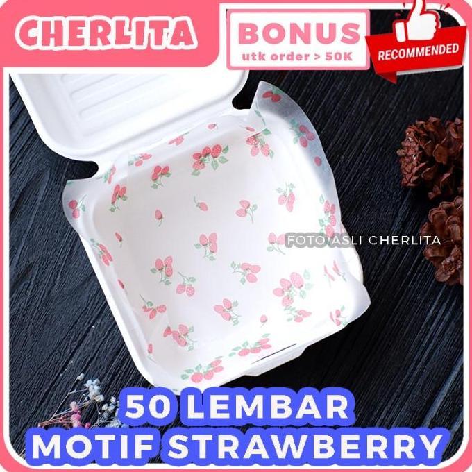 New- Wax Paper 18x18 cm Korean Bento Cake Baking Paper Serap Minyak