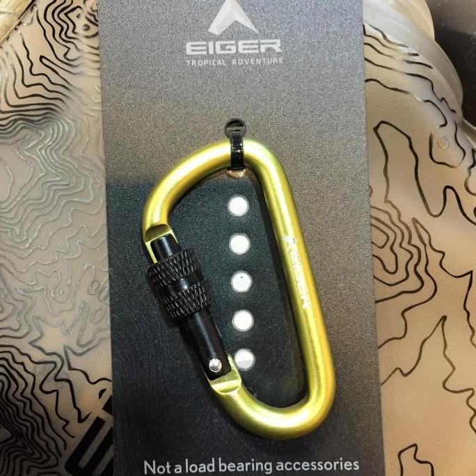 Spesial Carabiner Eiger 6Mm With Screw Lock - Yellow