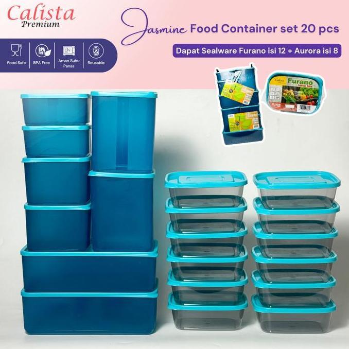 Ditamensee - Calista Jasmine Food Container Set 2 PCS - Wadah Makanan Kulkas BPA Free
